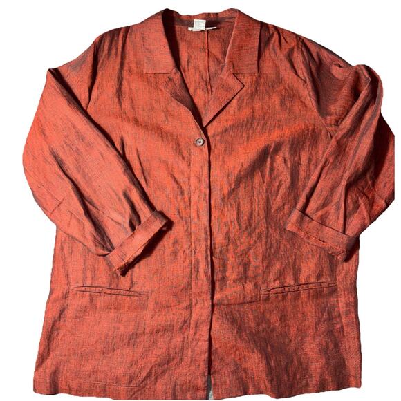 Vintage Bloomingdales Sz 22W Rust and Black 100% 2 Piece Silk Officewear - Picture 1 of 15